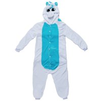 Katara 1744 - Einhorn weiß blau M (155-165cm), Jumpsuit, Onesie, Karneval, Overall, Party, Karnevals-Kostüm, Verkleidung zum Fasching, Schlafanzug, Hausanzug, Jogginganzug, Cosplay, Tierkostüm für Erwachsene, Jumpsuit, Onesie, Karneval, Overall, Party, Ka