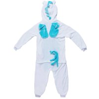 Katara 1744 - Einhorn weiß blau M (155-165cm), Jumpsuit, Onesie, Karneval, Overall, Party, Karnevals-Kostüm, Verkleidung zum Fasching, Schlafanzug, Hausanzug, Jogginganzug, Cosplay, Tierkostüm für Erwachsene, Jumpsuit, Onesie, Karneval, Overall, Party, Ka