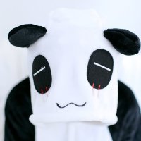 Katara 1744 -  Panda schwarz-weiß M (155-165cm), Jumpsuit, Onesie, Karneval, Overall, Party, Karnevals-Kostüm, Verkleidung zum Fasching, Schlafanzug, Hausanzug, Jogginganzug, Cosplay, Tierkostüm für Erwachsene