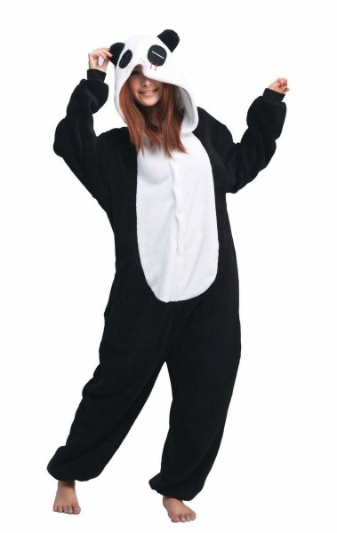 Katara 1744 -  Panda schwarz-weiß L (165-175cm), Jumpsuit, Onesie, Karneval, Overall, Party, Karnevals-Kostüm, Verkleidung zum Fasching, Schlafanzug, Hausanzug, Jogginganzug, Cosplay, Tierkostüm für Erwachsene