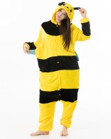 Katara 1744 -  Biene schwarz-gelb L (165-175cm), Jumpsuit, Onesie, Karneval, Overall, Party, Karnevals-Kostüm, Verkleidung zum Fasching, Schlafanzug, Hausanzug, Jogginganzug, Cosplay, Tierkostüm für Erwachsene