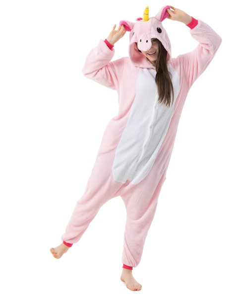 Katara 1744 -  Einhorn rosa L (165-175cm), Jumpsuit, Onesie, Karneval, Overall, Party, Karnevals-Kostüm, Verkleidung zum Fasching, Schlafanzug, Hausanzug, Jogginganzug, Cosplay, Tierkostüm für Erwachsene