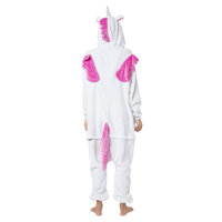 Katara 1744 -  Einhorn weiß/pink M (155-165cm), Jumpsuit, Onesie, Karneval, Overall, Party, Karnevals-Kostüm, Verkleidung zum Fasching, Schlafanzug, Hausanzug, Jogginganzug, Cosplay, Tierkostüm für Erwachsene