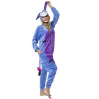 Katara 1744 -  Esel I-Aah blau/lila M (155-165cm), Jumpsuit, Onesie, Karneval, Overall, Party, Karnevals-Kostüm, Verkleidung zum Fasching, Schlafanzug, Hausanzug, Jogginganzug, Cosplay, Tierkostüm für Erwachsene