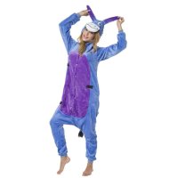 Katara 1744 -  Esel I-Aah blau/lila M (155-165cm), Jumpsuit, Onesie, Karneval, Overall, Party, Karnevals-Kostüm, Verkleidung zum Fasching, Schlafanzug, Hausanzug, Jogginganzug, Cosplay, Tierkostüm für Erwachsene