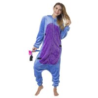 Katara 1744 -  Esel I-Aah blau/lila M (155-165cm), Jumpsuit, Onesie, Karneval, Overall, Party, Karnevals-Kostüm, Verkleidung zum Fasching, Schlafanzug, Hausanzug, Jogginganzug, Cosplay, Tierkostüm für Erwachsene