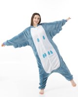 Katara 1744 -  Eule blau L (165-175cm), Jumpsuit, Onesie, Karneval, Overall, Party, Karnevals-Kostüm, Verkleidung zum Fasching, Schlafanzug, Hausanzug, Jogginganzug, Cosplay, Tierkostüm für Erwachsene