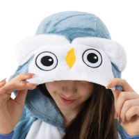 Katara 1744 -  Eule blau XL (175-185cm), Jumpsuit, Onesie, Karneval, Overall, Party, Karnevals-Kostüm, Verkleidung zum Fasching, Schlafanzug, Hausanzug, Jogginganzug, Cosplay, Tierkostüm für Erwachsene