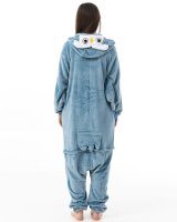 Katara 1744 -  Eule blau XL (175-185cm), Jumpsuit, Onesie, Karneval, Overall, Party, Karnevals-Kostüm, Verkleidung zum Fasching, Schlafanzug, Hausanzug, Jogginganzug, Cosplay, Tierkostüm für Erwachsene