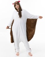 Katara 1744 -  Flughörnchen Weiß/Braun L (165-175cm), Jumpsuit, Onesie, Karneval, Overall, Party, Karnevals-Kostüm, Verkleidung zum Fasching, Schlafanzug, Hausanzug, Jogginganzug, Cosplay, Tierkostüm für Erwachsene