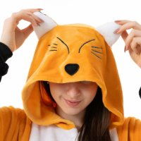 Katara 1744 -  Fuchs Orange L (165-175cm), Jumpsuit, Onesie, Karneval, Overall, Party, Karnevals-Kostüm, Verkleidung zum Fasching, Schlafanzug, Hausanzug, Jogginganzug, Cosplay, Tierkostüm für Erwachsene