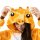 Katara 1744 -  Giraffe orange L (165-175cm), Jumpsuit, Onesie, Karneval, Overall, Party, Karnevals-Kostüm, Verkleidung zum Fasching, Schlafanzug, Hausanzug, Jogginganzug, Cosplay, Tierkostüm für Erwachsene