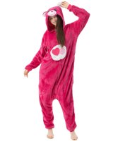 Katara 1744 -  Glücksbärchi Herz "Lieb-mich-Bärchi" Pink S (145-155cm), Jumpsuit, Onesie, Karneval, Overall, Party, Karnevals-Kostüm, Verkleidung zum Fasching, Schlafanzug, Hausanzug, Jogginganzug, Cosplay, Tierkostüm für Erwachsene