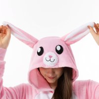 Katara 1744 -  Hase rosa M (155-165cm), Jumpsuit, Onesie, Karneval, Overall, Party, Karnevals-Kostüm, Verkleidung zum Fasching, Schlafanzug, Hausanzug, Jogginganzug, Cosplay, Tierkostüm für Erwachsene