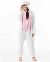 Katara 1744 -  Hase rosa-weiß L (165-175cm), Jumpsuit, Onesie, Karneval, Overall, Party, Karnevals-Kostüm, Verkleidung zum Fasching, Schlafanzug, Hausanzug, Jogginganzug, Cosplay, Tierkostüm für Erwachsene