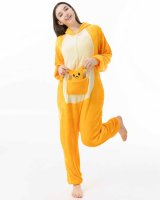 Katara 1744 -  Kangaroo Orange S (145-155cm), Jumpsuit, Onesie, Karneval, Overall, Party, Karnevals-Kostüm, Verkleidung zum Fasching, Schlafanzug, Hausanzug, Jogginganzug, Cosplay, Tierkostüm für Erwachsene