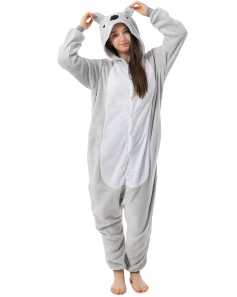 Katara 1744 -  Koala Grau S (145-155cm), Jumpsuit, Onesie, Karneval, Overall, Party, Karnevals-Kostüm, Verkleidung zum Fasching, Schlafanzug, Hausanzug, Jogginganzug, Cosplay, Tierkostüm für Erwachsene