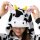 Katara 1744 -  Kuh schwarz-weiß M (155-165cm), Jumpsuit, Onesie, Karneval, Overall, Party, Karnevals-Kostüm, Verkleidung zum Fasching, Schlafanzug, Hausanzug, Jogginganzug, Cosplay, Tierkostüm für Erwachsene
