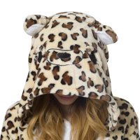 Katara 1744 -  Leopard braun/beige S (145-155cm), Jumpsuit, Onesie, Karneval, Overall, Party, Karnevals-Kostüm, Verkleidung zum Fasching, Schlafanzug, Hausanzug, Jogginganzug, Cosplay, Tierkostüm für Erwachsene