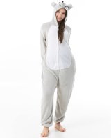 Katara 1744 -  Maus Grau L (165-175cm), Jumpsuit, Onesie, Karneval, Overall, Party, Karnevals-Kostüm, Verkleidung zum Fasching, Schlafanzug, Hausanzug, Jogginganzug, Cosplay, Tierkostüm für Erwachsene