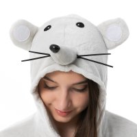 Katara 1744 -  Maus Grau L (165-175cm), Jumpsuit, Onesie, Karneval, Overall, Party, Karnevals-Kostüm, Verkleidung zum Fasching, Schlafanzug, Hausanzug, Jogginganzug, Cosplay, Tierkostüm für Erwachsene
