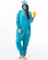 Katara 1744 -  Krümelmonster hellblau M (155-165cm), Jumpsuit, Onesie, Karneval, Overall, Party, Karnevals-Kostüm, Verkleidung zum Fasching, Schlafanzug, Hausanzug, Jogginganzug, Cosplay, Tierkostüm für Erwachsene