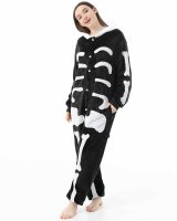 Katara 1744 -  Skelett XL (175-185cm), Jumpsuit, Onesie, Karneval, Overall, Party, Karnevals-Kostüm, Verkleidung zum Fasching, Schlafanzug, Hausanzug, Jogginganzug, Cosplay, Tierkostüm für Erwachsene