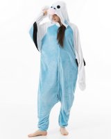 Katara 1744 -  Wellensittich / Papagei blau-weiß L (165-175cm), Jumpsuit, Onesie, Karneval, Overall, Party, Karnevals-Kostüm, Verkleidung zum Fasching, Schlafanzug, Hausanzug, Jogginganzug, Cosplay, Tierkostüm für Erwachsene