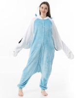 Katara 1744 -  Wellensittich / Papagei blau-weiß L (165-175cm), Jumpsuit, Onesie, Karneval, Overall, Party, Karnevals-Kostüm, Verkleidung zum Fasching, Schlafanzug, Hausanzug, Jogginganzug, Cosplay, Tierkostüm für Erwachsene
