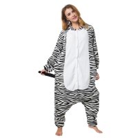 Katara 1744 -  Zebra schwarz/weiß S (145-155cm), Jumpsuit, Onesie, Karneval, Overall, Party, Karnevals-Kostüm, Verkleidung zum Fasching, Schlafanzug, Hausanzug, Jogginganzug, Cosplay, Tierkostüm für Erwachsene