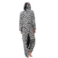 Katara 1744 -  Zebra schwarz/weiß S (145-155cm), Jumpsuit, Onesie, Karneval, Overall, Party, Karnevals-Kostüm, Verkleidung zum Fasching, Schlafanzug, Hausanzug, Jogginganzug, Cosplay, Tierkostüm für Erwachsene