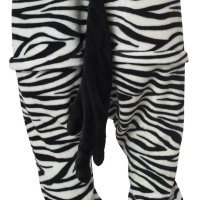 Katara 1744 -  Zebra schwarz/weiß XL (175-185cm), Jumpsuit, Onesie, Karneval, Overall, Party, Karnevals-Kostüm, Verkleidung zum Fasching, Schlafanzug, Hausanzug, Jogginganzug, Cosplay, Tierkostüm für Erwachsene