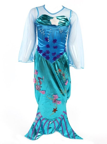 Katara 1777 - Meerjungfrauen Mermaid Mädchen Kostüm Verkleidung, Fasching Karneval Party, Größe 122 (Etikett 130), Blau Türkis