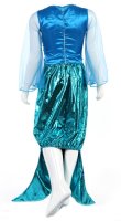 Katara 1777 - Meerjungfrauen Mermaid Mädchen Kostüm Verkleidung, Fasching Karneval Party, Größe 122 (Etikett 130), Blau Türkis