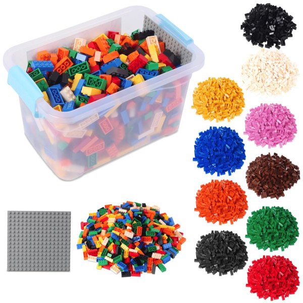 Bausteine Box mit 520 Steinen + Platte + Box (100% Kompatibel Sluban, Papimax, Q-Bricks, LEGO® und mehr)