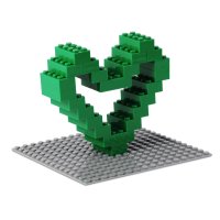 Bausteine - 520 Stück, 100% Kompatibel Sluban, Papimax, Q-Bricks, LEGO® und mehr - Inklusive Box und Grundplatte, Grün