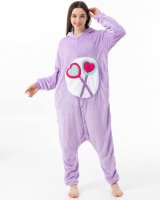 Katara 1744 -  Glücksbärchi Lila "Teile-gern-Bärchi" S (145-155cm), Jumpsuit, Onesie, Karneval, Overall, Party, Karnevals-Kostüm, Verkleidung zum Fasching, Schlafanzug, Hausanzug, Jogginganzug, Cosplay, Tierkostüm für Erwachsene