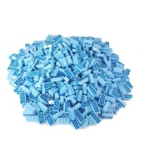 Bausteine - 520 Stück, 100% Kompatibel Sluban, Papimax, Q-Bricks, LEGO® und mehr - Inklusive Box und Grundplatte, Hell-Blau (alte EAN: 4260505217471)