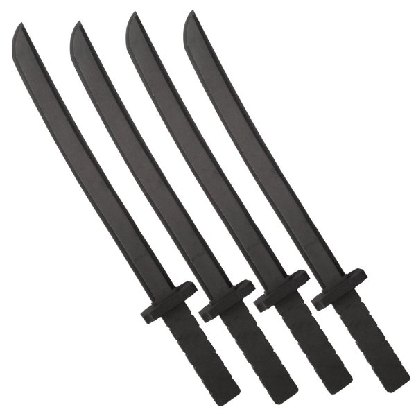 Katara 1771 - 4er Set Schwarzes Schaumstoff Schwert (55cm) Spielzeug Ungefährlich / Ninja Kostüm Verkleidung