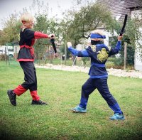 Katara 1771 - 4er Set Schwarzes Schaumstoff Schwert (55cm) Spielzeug Ungefährlich / Ninja Kostüm Verkleidung