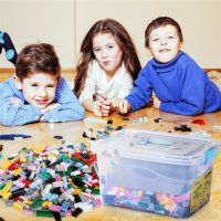 Bausteine - 1264 Stück, 100% Kompatibel Sluban, Papimax, Q-Bricks, LEGO® und mehr - Inklusive Box und Grundplatte, Bunt XL