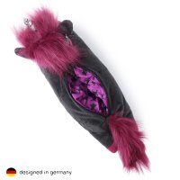 Plüsch Feder-Mäppchen Etui Taschen "Ruby" das Punk-Einhorn (anthrazit/lila)