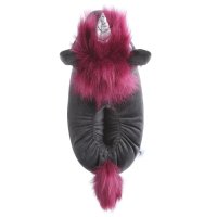 Corimori Süße Plüsch Hausschuhe (10+ Designs) Einhorn „Ruby“ Slipper Einheitsgr. 25-33,5 Unisex Pantoffeln Schwarz Pink