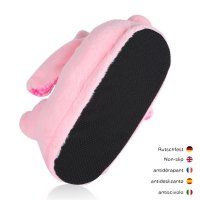 Corimori Süße Plüsch Hausschuhe (10+ Designs) Hase „Bonnie“ Slipper Einheitsgröße 34-44 Unisex Pantoffeln Rosa