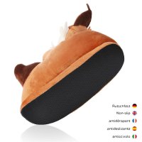 Corimori Süße Plüsch Hausschuhe (10+ Designs) Fuchs „Faye“ Slipper Einheitsgröße 25-33,5 Unisex Pantoffeln Orange