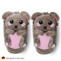 Corimori Süße Plüsch Hausschuhe (10+ Designs) Koala „Hugo“ Slipper Einheitsgröße 25-33,5 Unisex Pantoffeln Grau