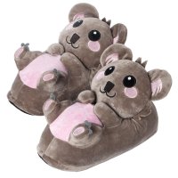 Plüsch Hausschuhe Tier-Hausschuhe Koalabär Koala „Hugo“ Slipper Einheitsgröße 34-44 Unisex Pantoffeln