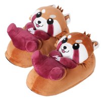 Corimori Süße Plüsch Hausschuhe (10+ Designs) Roter Panda „Ponva“ Slipper Einheitsgr. 25-33,5 Unisex Pantoffeln RotBraun