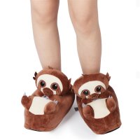 Corimori Süße Plüsch Hausschuhe (10+ Designs) Faultier „Henry“ Slipper Einheitsgröße 34-44 Unisex Pantoffeln Braun