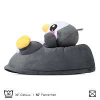 Corimori Süße Plüsch Hausschuhe (10+ Designs) Pinguin "Pablo" Slipper Einheitsgröße 34-44 Unisex Pantoffeln Schwarz Weiß